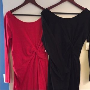 Old Navy- Maternity Medium Long sleeve dress black and red. Bundle of 2